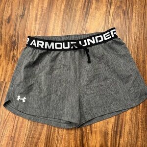 Under Armour Women's Black and Gray Athletic Shorts